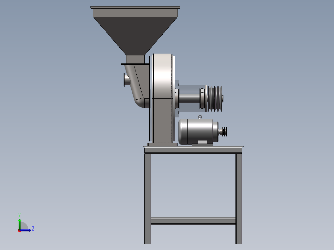 大豆粉碎机sw18可编辑左视图