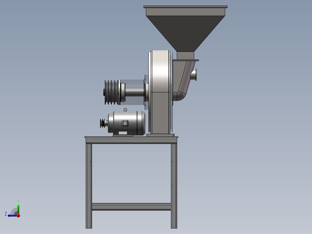 大豆粉碎机sw18可编辑右视图