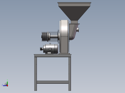 大豆粉碎机sw18可编辑右视缩略图