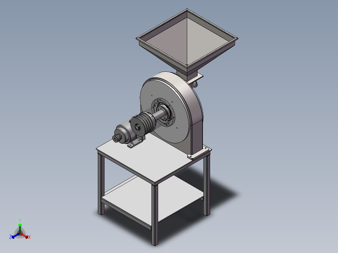 大豆粉碎机sw18可编辑正等轴测图
