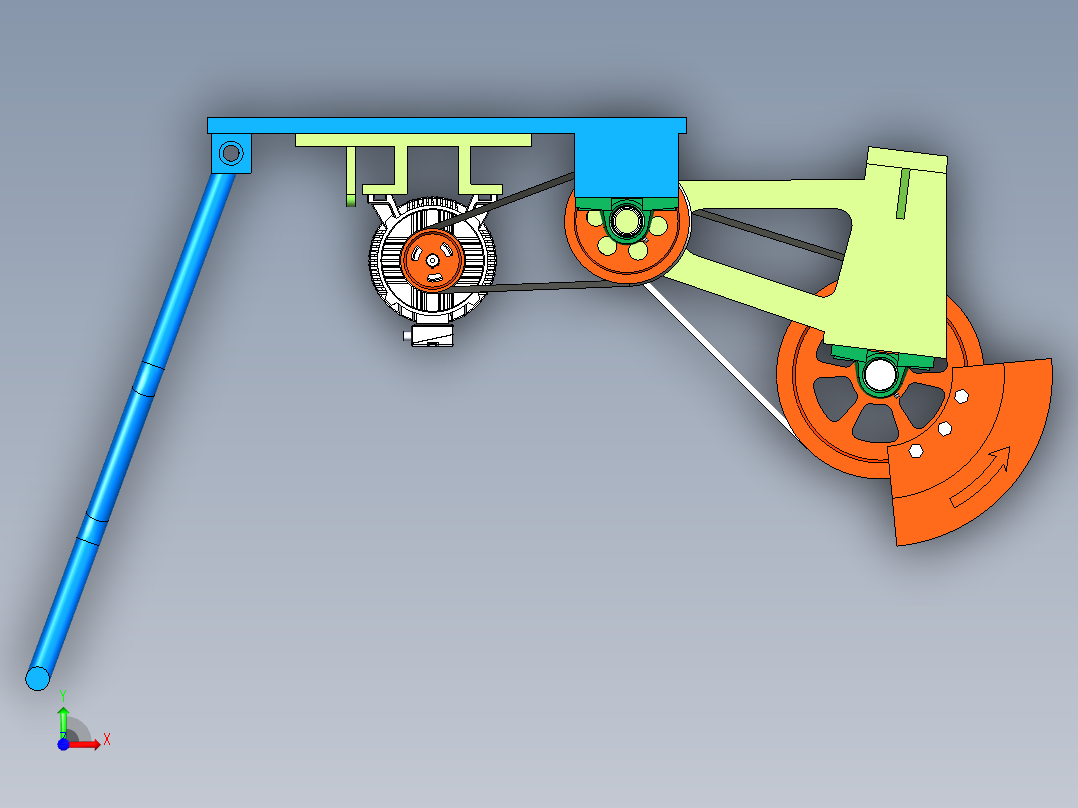 蛙式打夯机前视图