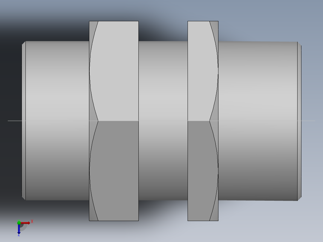 直通隔板接头、6D-52LN俯视图