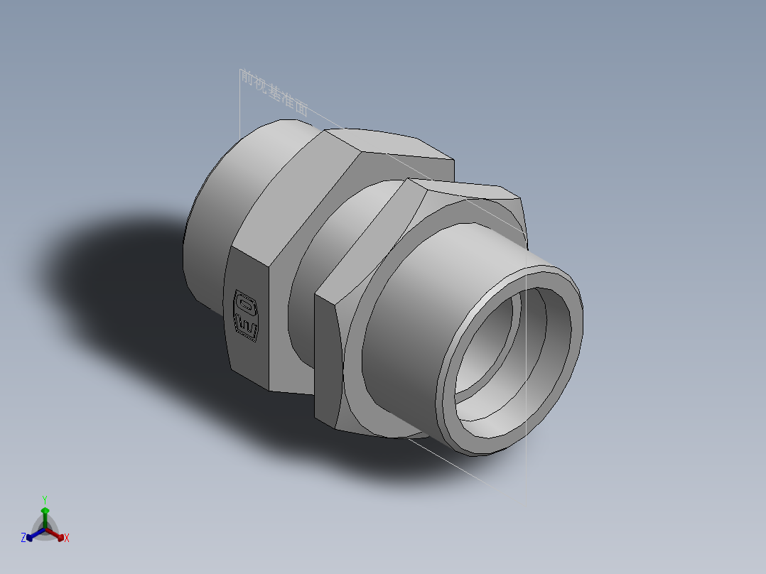 直通隔板接头、6D-52LN正等轴测图