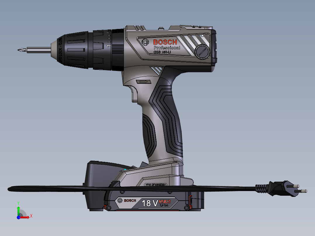 电钻螺丝刀前视图
