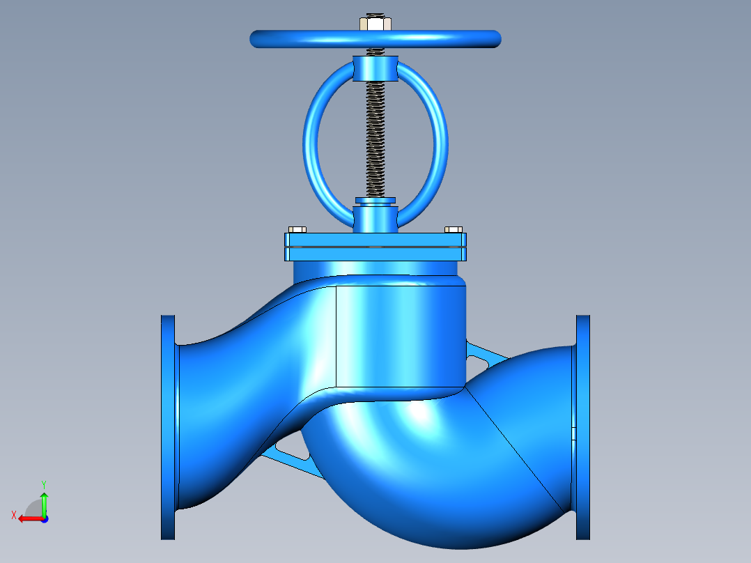 船用铸钢截止（止回）阀DN300-PN10后视图