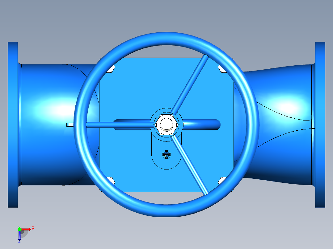 船用铸钢截止（止回）阀DN300-PN10俯视图