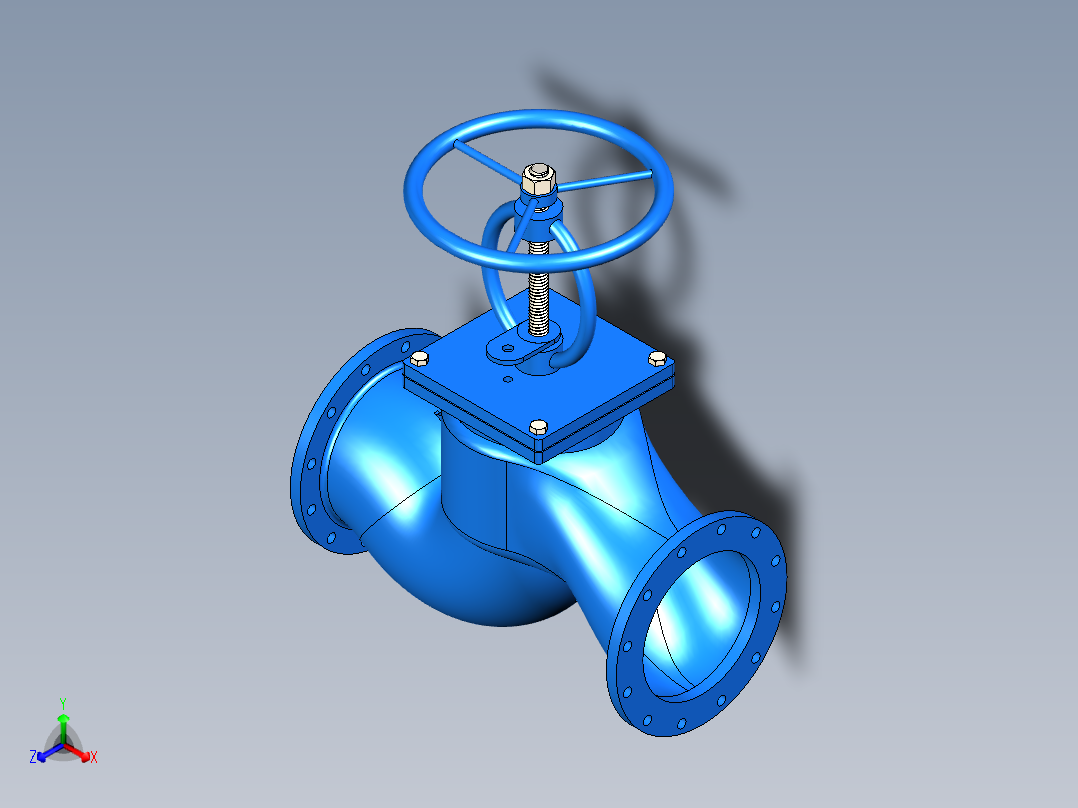 船用铸钢截止（止回）阀DN300-PN10正等轴测图