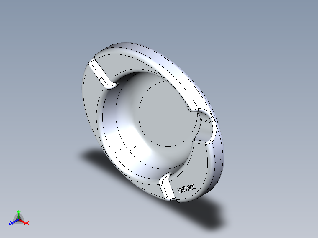 烟灰缸(3)正等轴测图