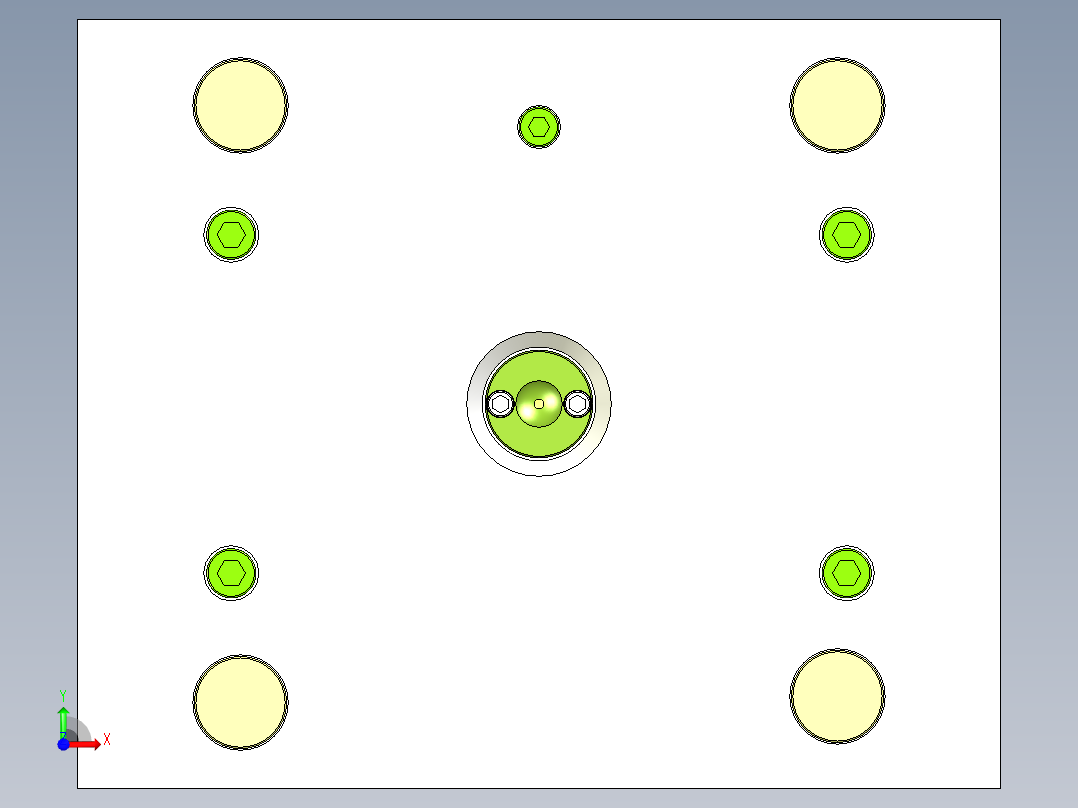 开关旋钮（两板模+前模滑块）前视图