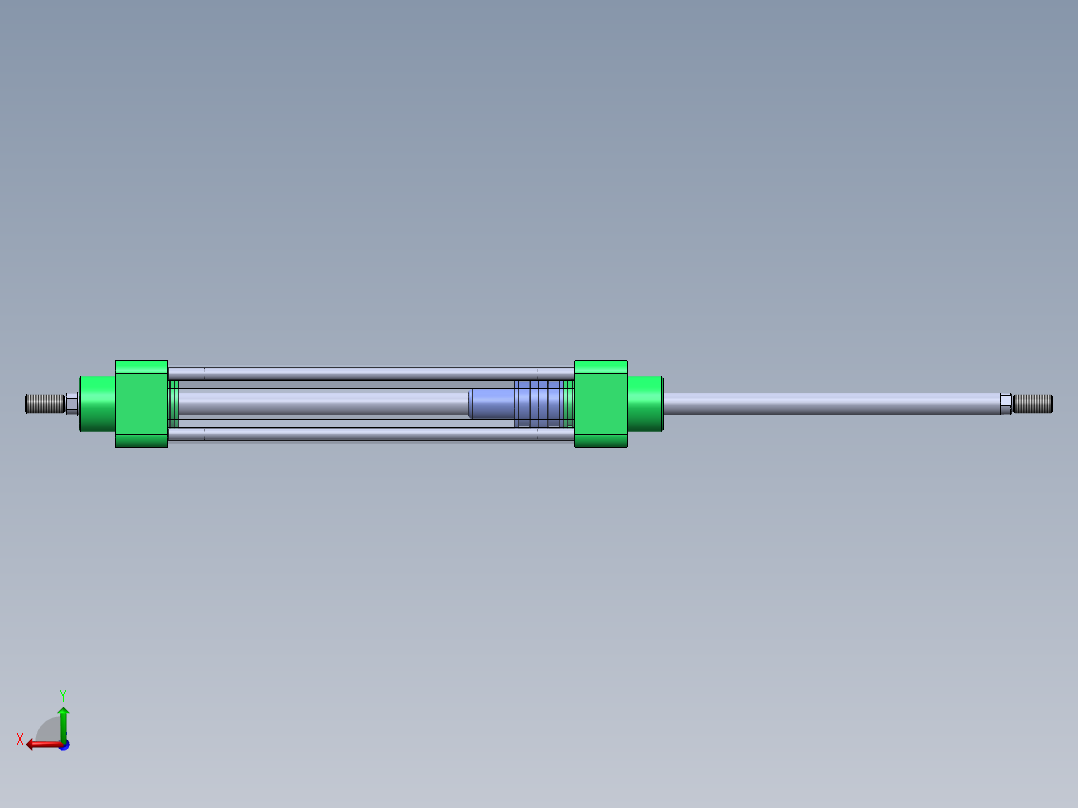 拉杆气动气缸（带双杆 - 双作用）32x12x180毫米后视图