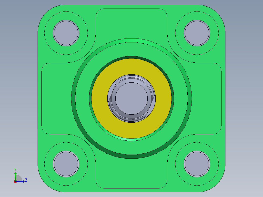 拉杆气动气缸（带双杆 - 双作用）32x12x180毫米左视图