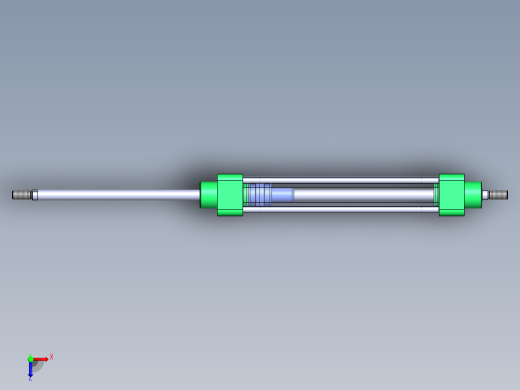 拉杆气动气缸（带双杆 - 双作用）32x12x180毫米俯视缩略图