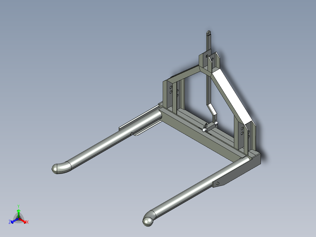 圆草捆运输叉正等轴测图
