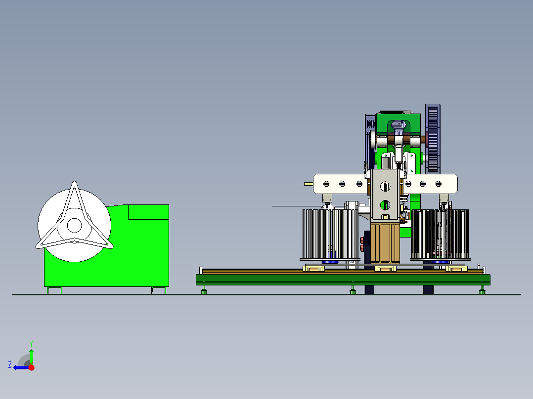 镇流器冲压T片组装生产线右视图