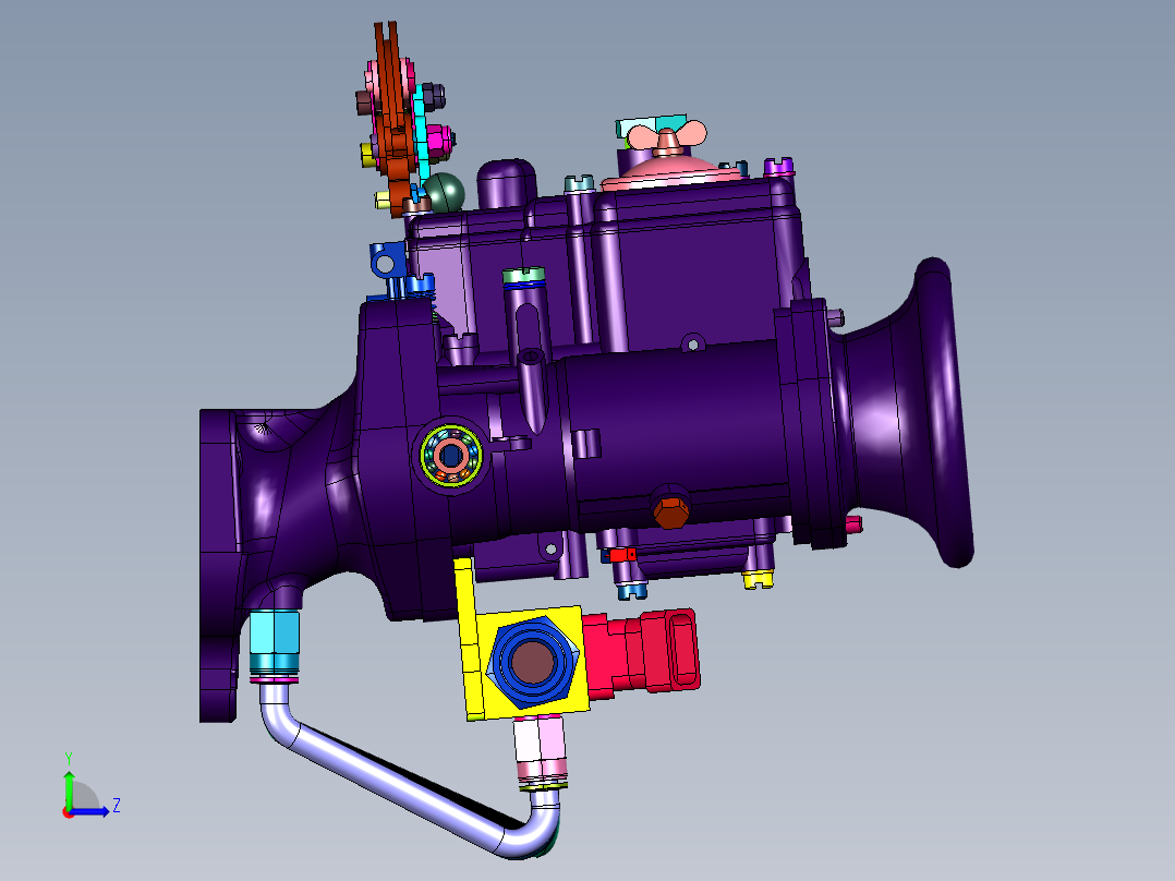 汽车发动机的进气歧管左视图