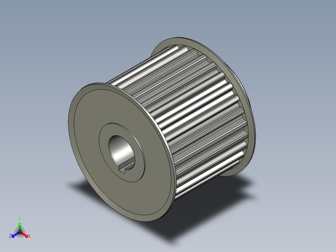 LJ-CJ-624同步轮T10-30齿正等轴测图