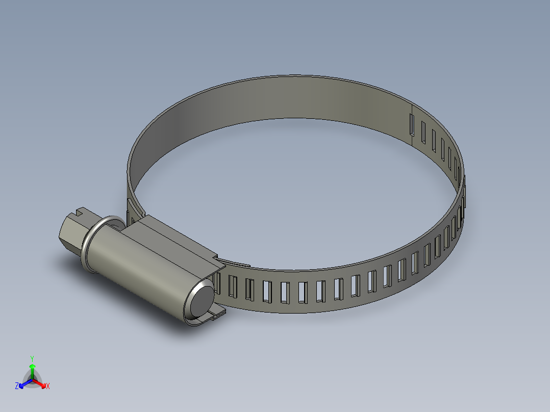 喉箍_机械标JB_T8870-1999正等轴测图