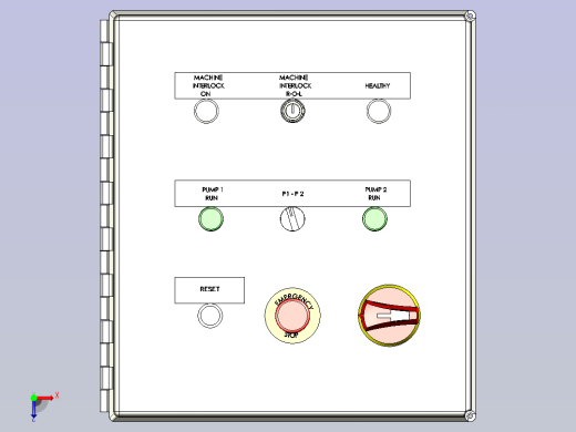 泵控制面板模型3D模型俯视缩略图