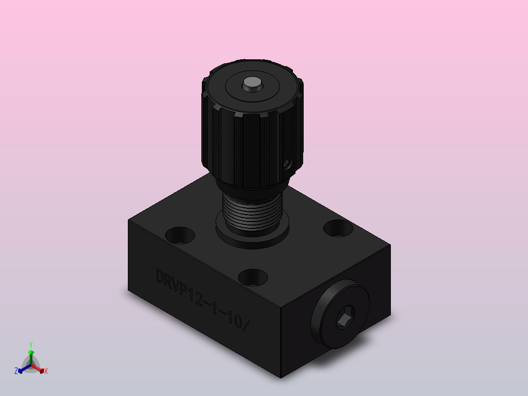 DRVP12 单向节流截止阀正等轴测图