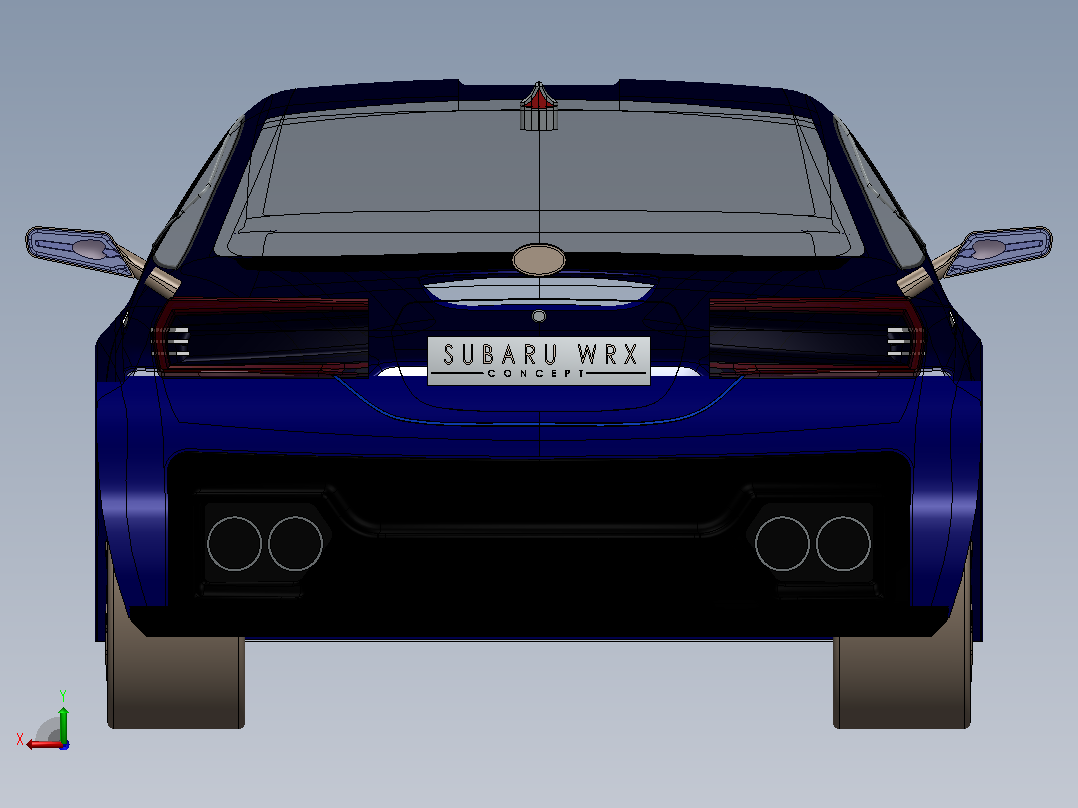 25-斯巴鲁 wrx SolidWorks后视图