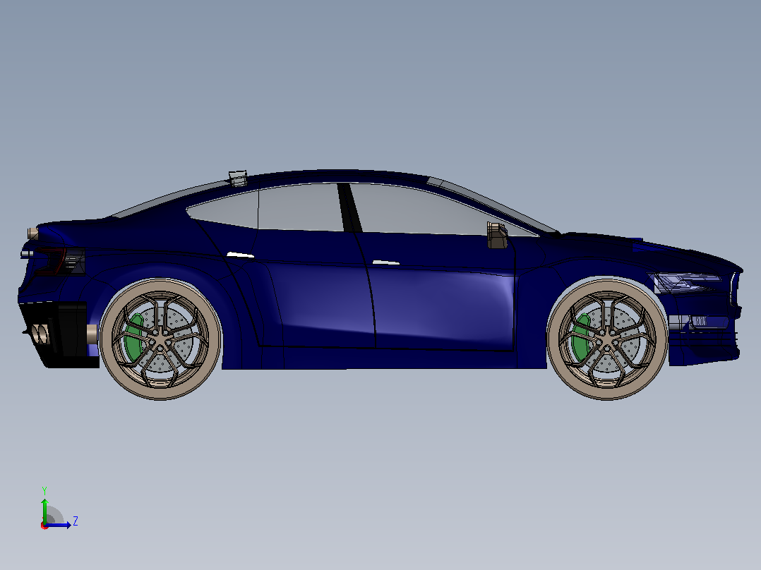 25-斯巴鲁 wrx SolidWorks左视图