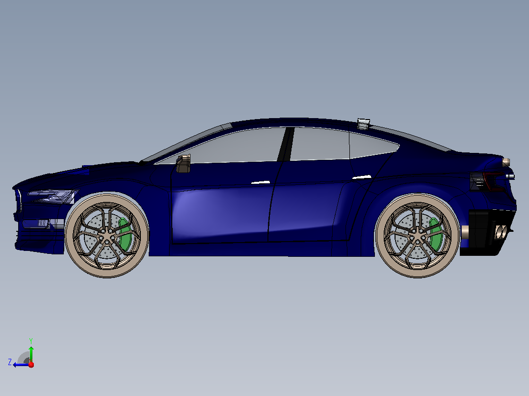 25-斯巴鲁 wrx SolidWorks右视图