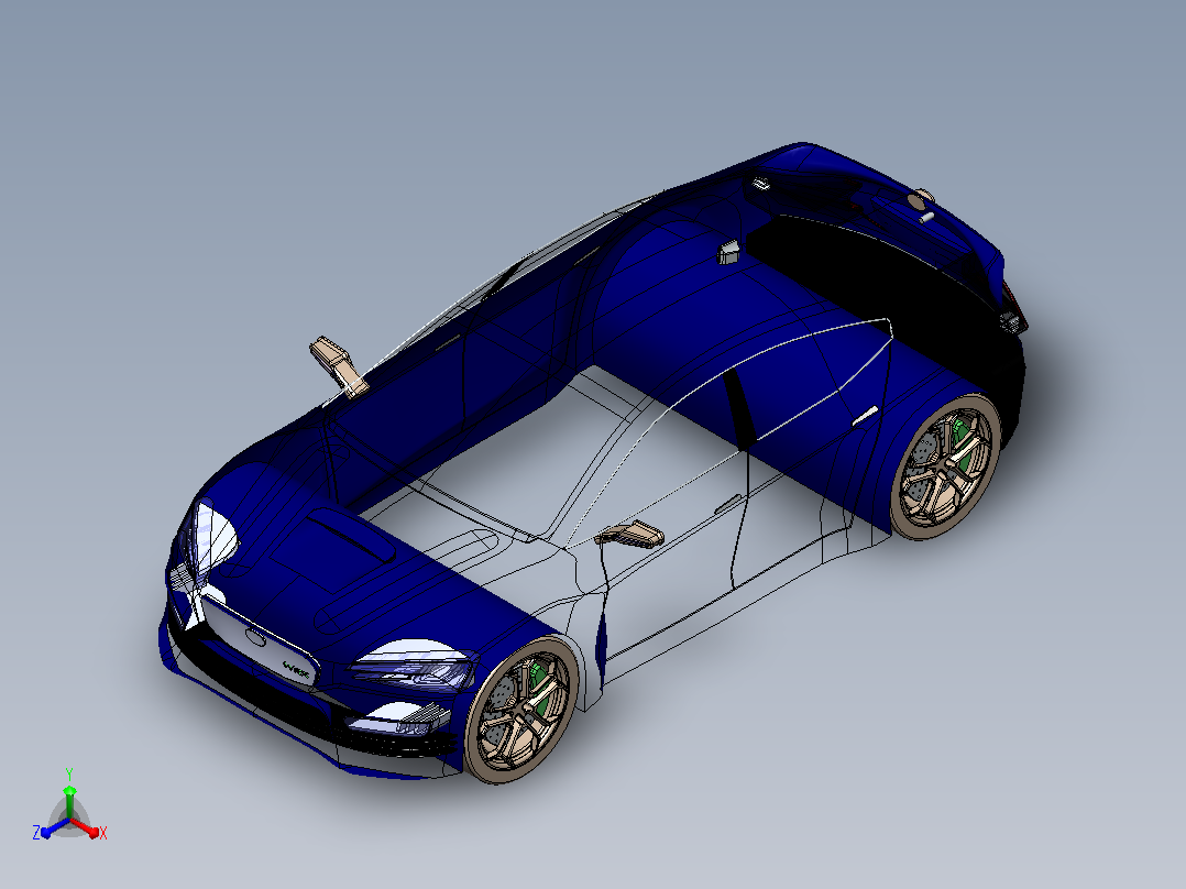 25-斯巴鲁 wrx SolidWorks正等轴测图
