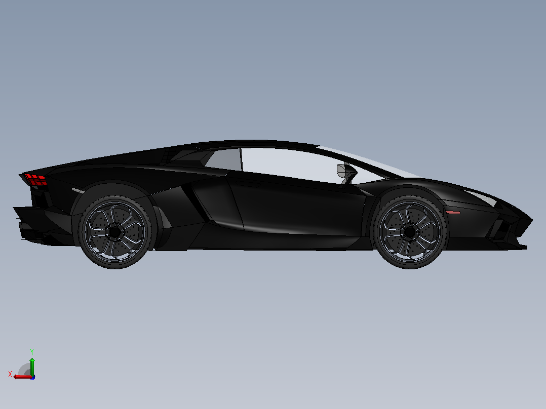 Aventador风格概念超级跑车后视图