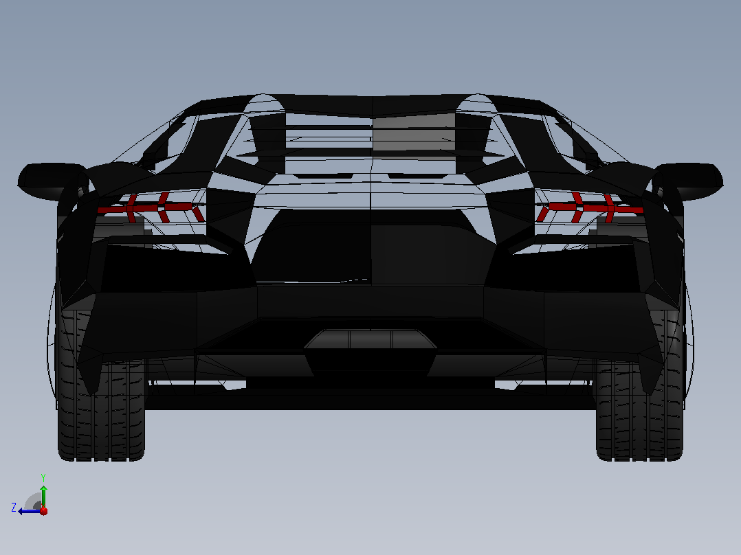 Aventador风格概念超级跑车右视图