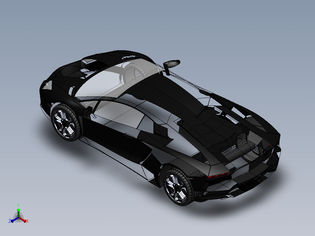 Aventador风格概念超级跑车正等轴测图