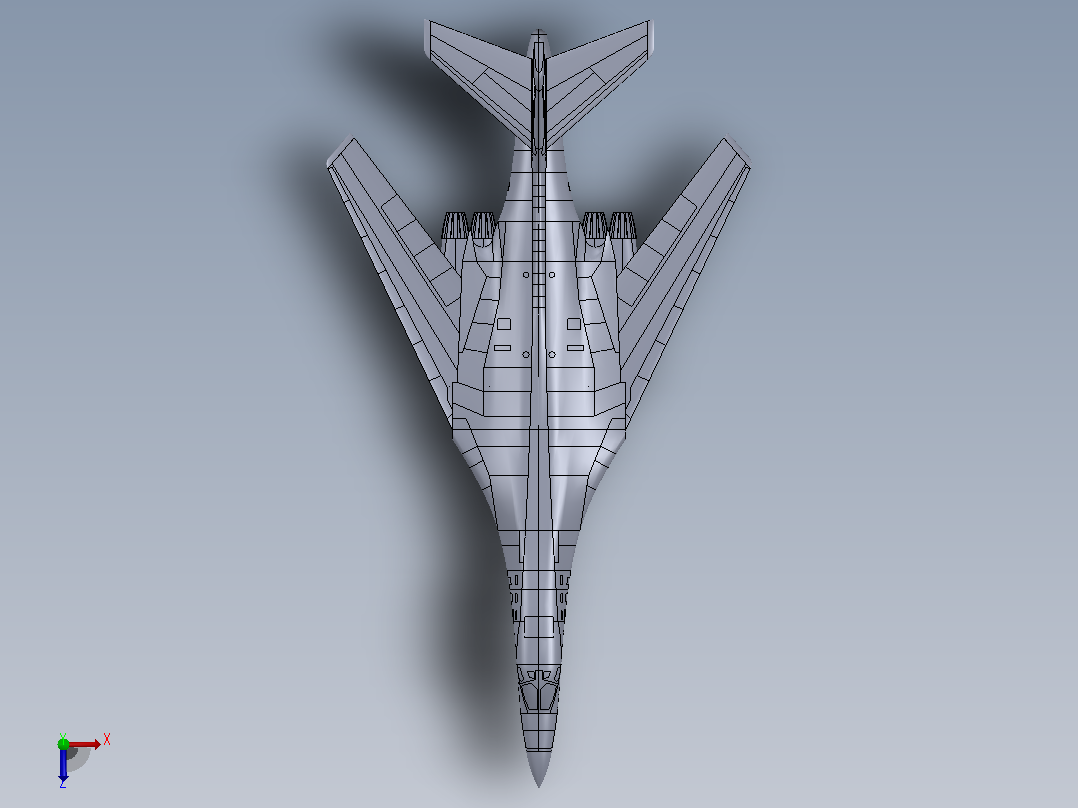 B-1B飞机俯视图