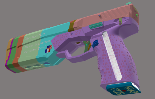 枪消声器Co Maxim 9定制版BRAZ 9mm Braziu 3D fusion360缩略图