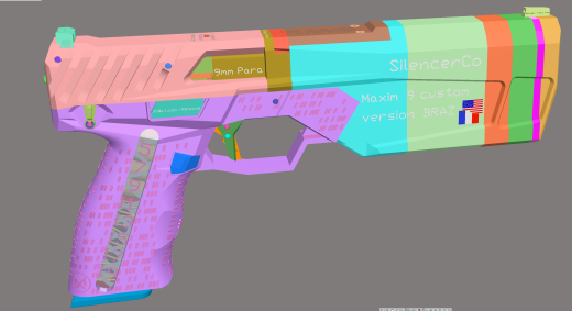 枪消声器Co Maxim 9定制版BRAZ 9mm Braziu 3D fusion360缩略图