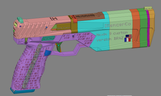 枪消声器Co Maxim 9定制版BRAZ 9mm Braziu 3D fusion360缩略图
