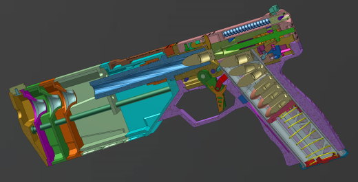 枪消声器Co Maxim 9定制版BRAZ 9mm Braziu 3D fusion360缩略图