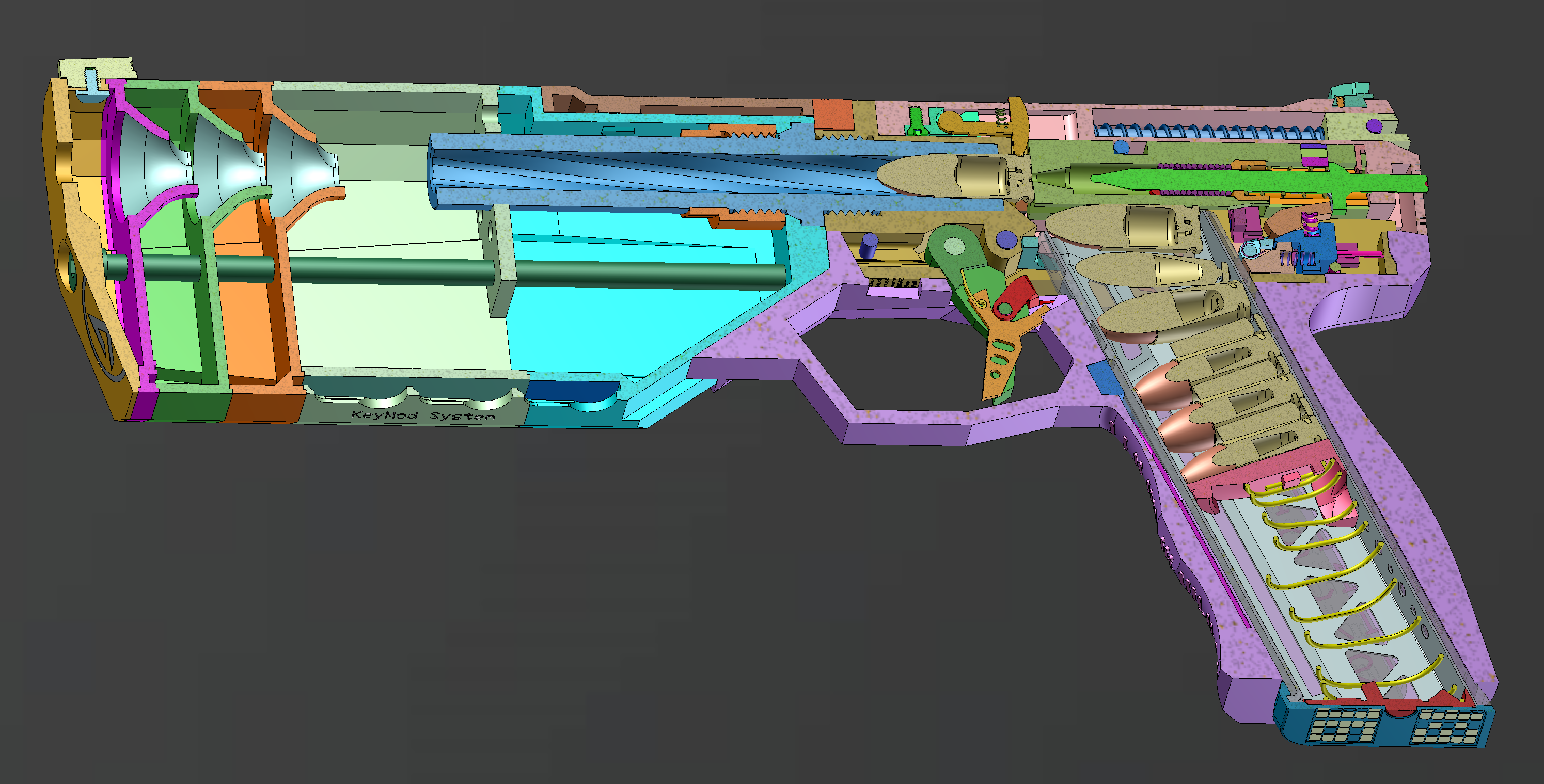枪消声器Co Maxim 9定制版BRAZ 9mm Braziu 3D fusion360