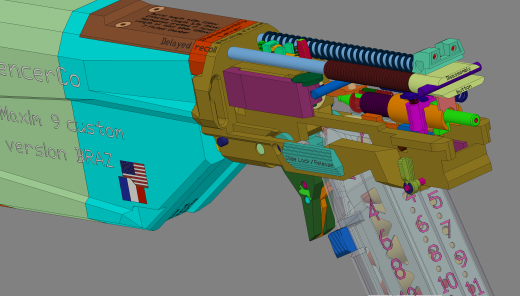 枪消声器Co Maxim 9定制版BRAZ 9mm Braziu 3D fusion360缩略图