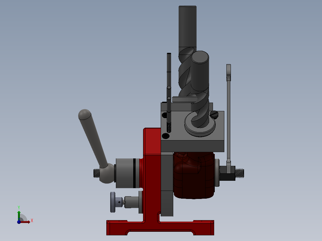 单杆双作用活塞式油缸，夹具前视图