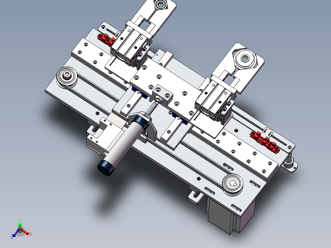 气缸夹取顶升旋转下料结构组合sw12可编辑