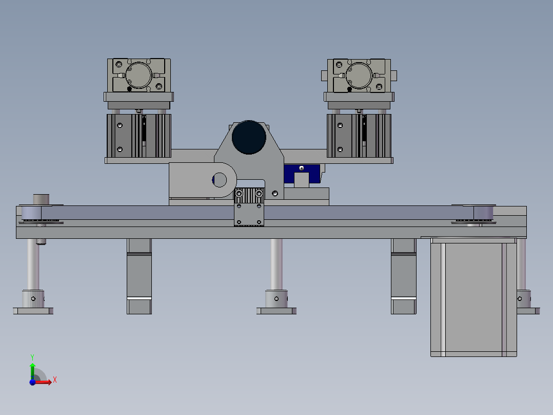 气缸夹取顶升旋转下料结构组合sw12可编辑前视图
