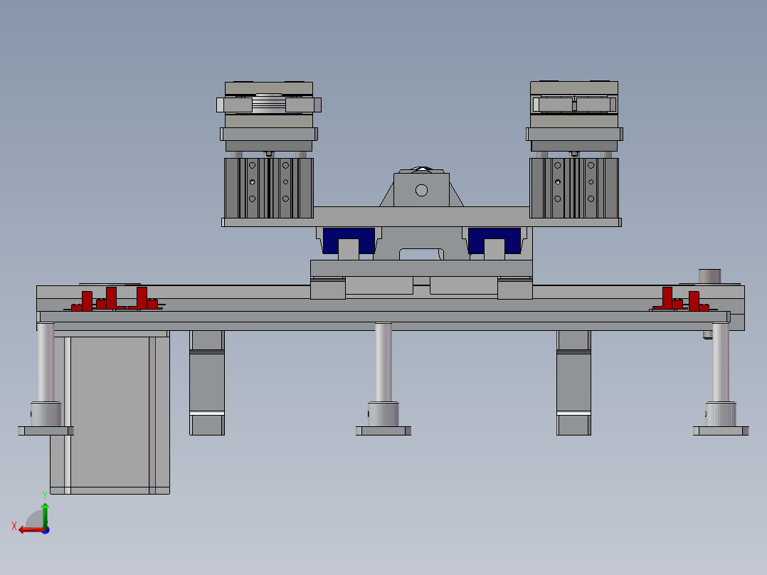 气缸夹取顶升旋转下料结构组合sw12可编辑后视图