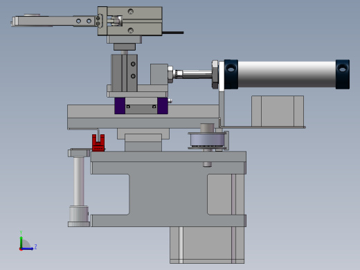 气缸夹取顶升旋转下料结构组合sw12可编辑左视缩略图