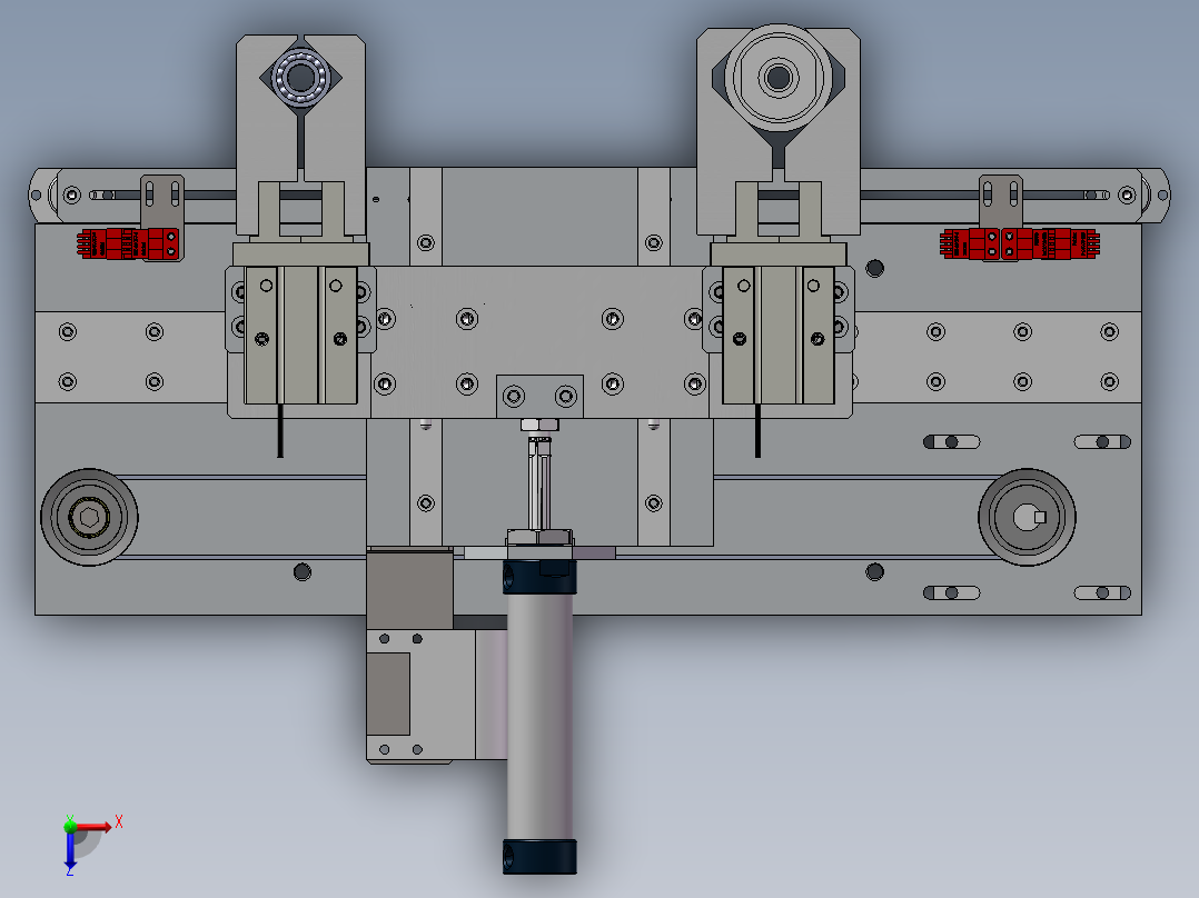 气缸夹取顶升旋转下料结构组合sw12可编辑俯视图