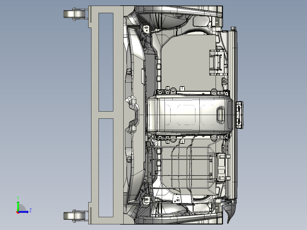 汽车车身铸铝检具step左视图