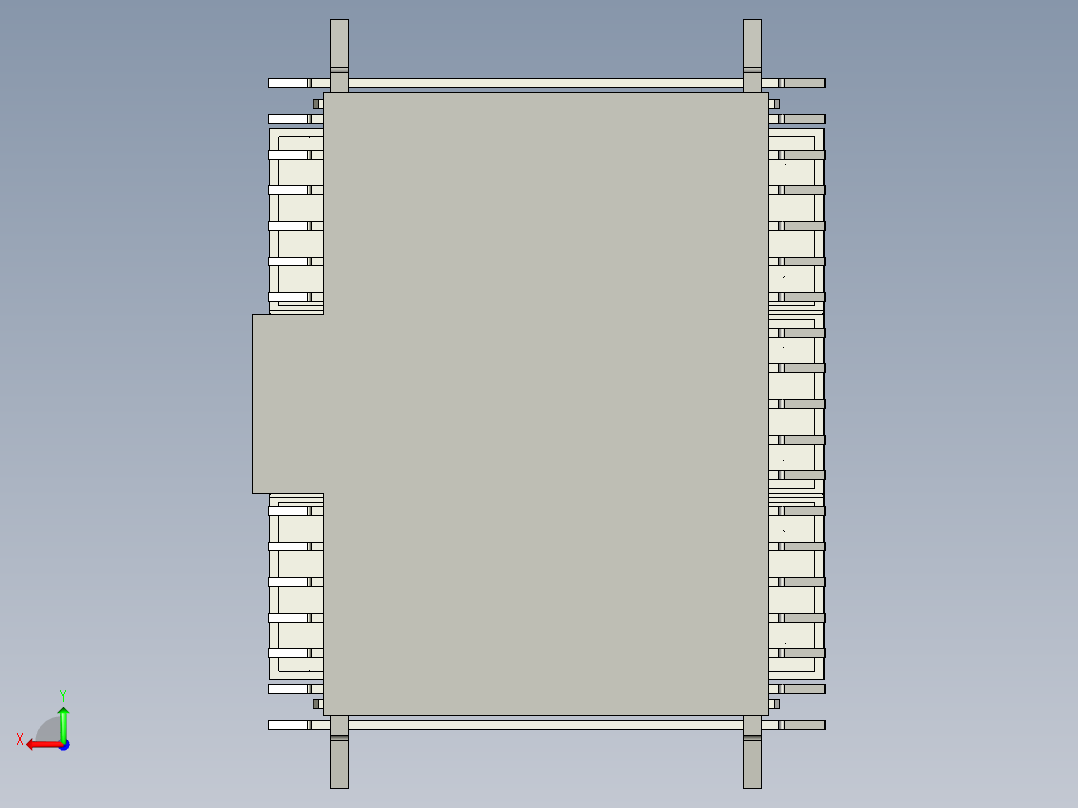 户外太阳能板休闲亭子后视图