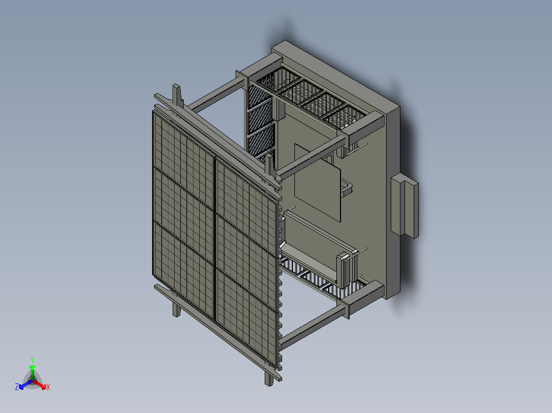 户外太阳能板休闲亭子正等轴测图