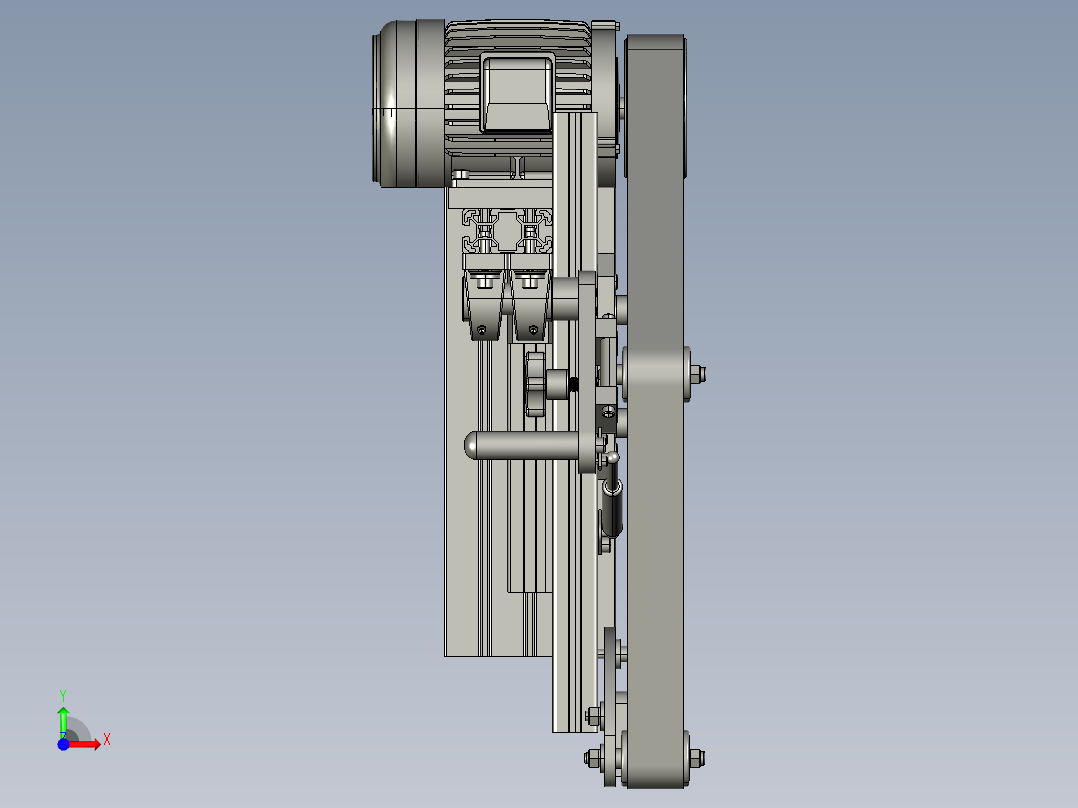 带式磨床三维模型前视图