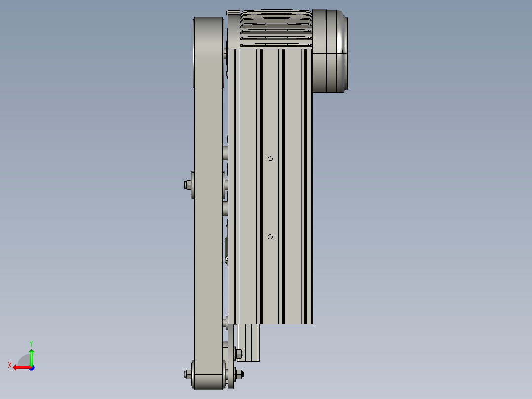 带式磨床三维模型后视图