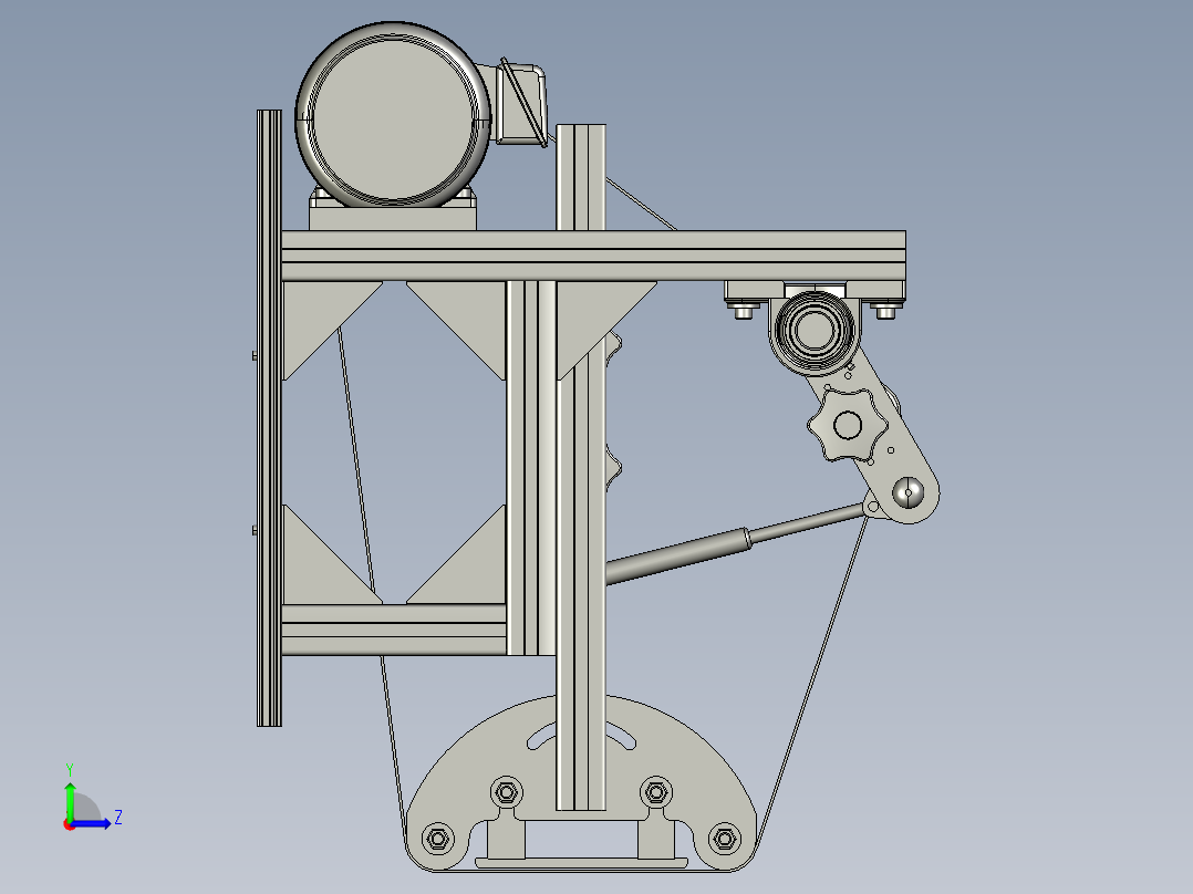 带式磨床三维模型左视图