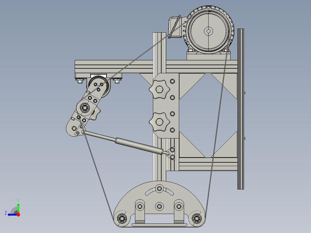 带式磨床三维模型右视图
